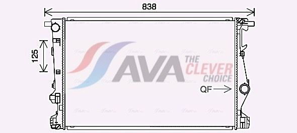 JE2075 AVA Радіатор охолодження двигуна